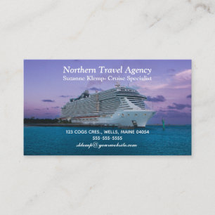 Frakten Editable Travel Agent Cruise Visitkort