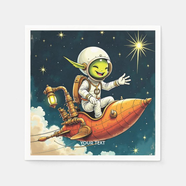 Frakten Fantasy Cute Alien Space Pappersservett (Framsidan)