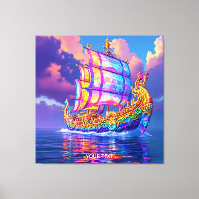 Frakten Fantasy Cute Rainbow Färg Canvastryck (Framsida)