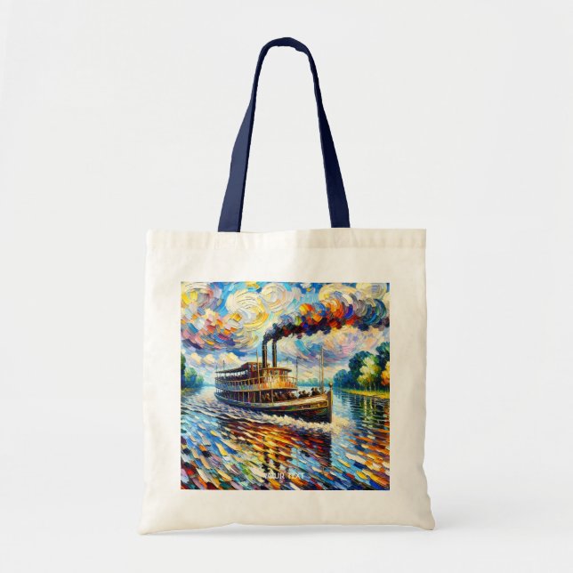 Frakten Fantasy Cute Steam Boat Tygkasse (Framsidan)