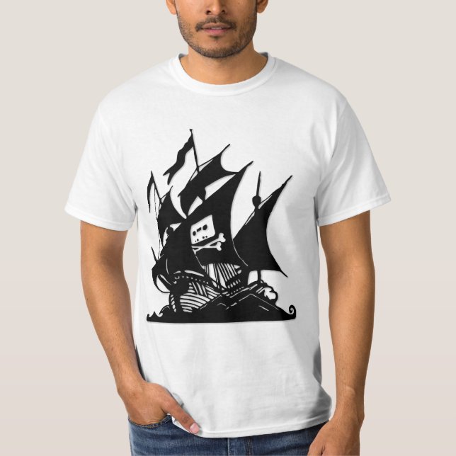 Frakten för piratfjärdlogotyp t-shirt (Framsida)
