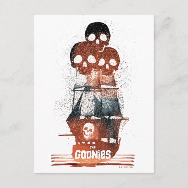 Frakten Goonies Pirat Silhouette Graphic Vykort (Framsida)