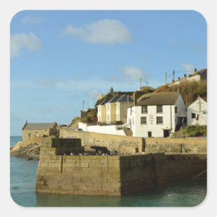 Frakten Inn Porthleven Cornwall England Fyrkantigt Klistermärke