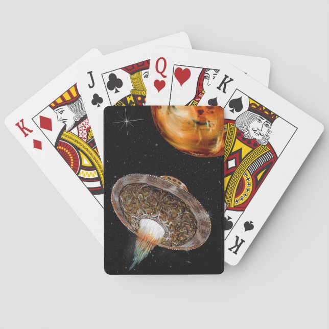 Frakten Mor i flygande Saucer Casinokort (Baksidan)
