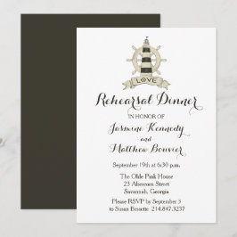 Frakten Nautical Rehearsal Dinner Brown fyr Inbjudningar