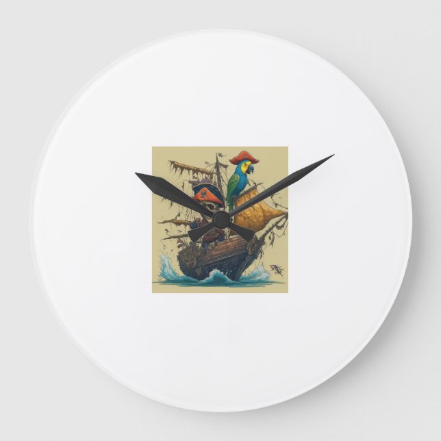 frakten pirat med papegoja stor klocka (Framsida)