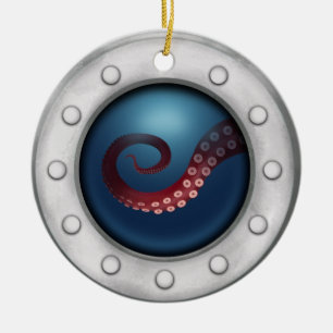 Frakten Porthole för Deep Sea Creatk Explorer Julgransprydnad Keramik