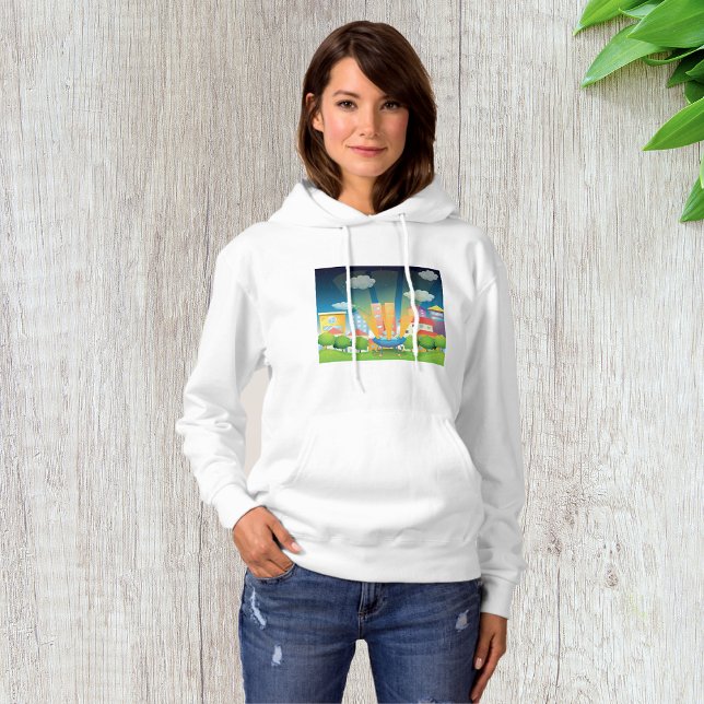 Frakten Rymdteknik i City Womens Hoodie T Shirt (Skapare uppladdad)