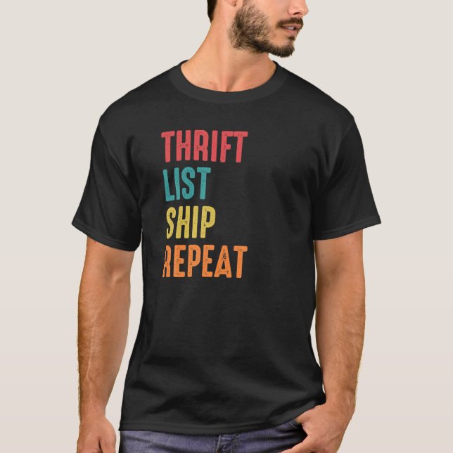 Frakten Trift List Repeat Funny Sourcing Reseller  T Shirt (Framsida)