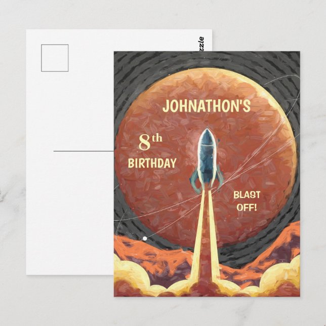 Frakten Universe Planet Space-Roligten på födelsed Vykort (Fram/baksida)