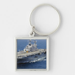 Frakten USS Peleliu Fyrkantig Silverfärgad Nyckelring