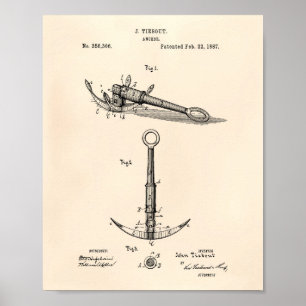 Fraktens anchor 1902 Patent Art Old Peper Poster