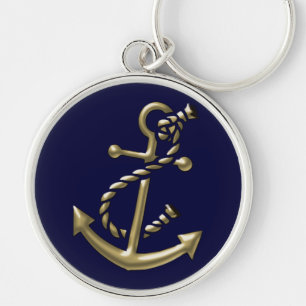 Fraktens anchor Nautical Marine-ThLED Gift Rund Silverfärgad Nyckelring