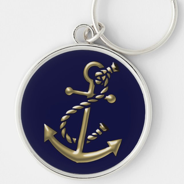 Fraktens anchor Nautical Marine-ThLED Gift Rund Silverfärgad Nyckelring (Framsidan)