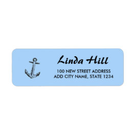 Fraktens ankarpunkt på blått returadress etikett