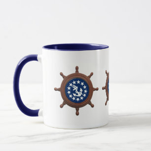 Fraktens hjul, Yacht Flagga Anchor och stjärnor Mugg