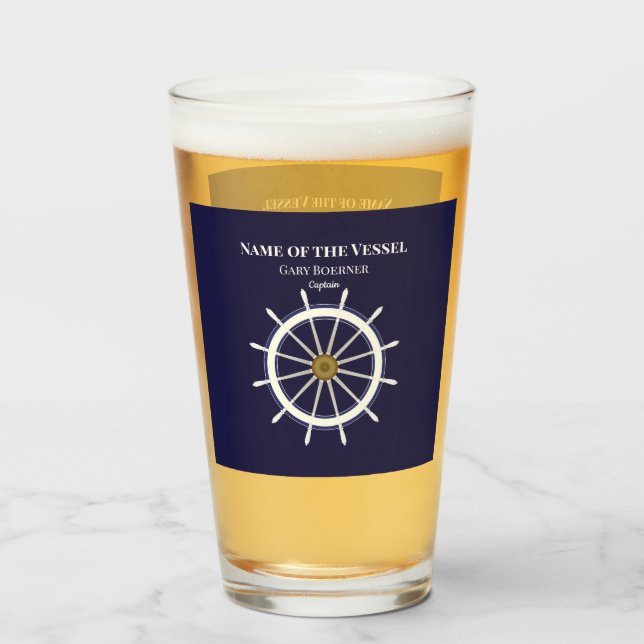 Fraktens hjulkapten Boat Tumblers Beer Soda Glass Glaskopp (Baksida fylld)