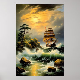 Fraktens kamp genom Vågigt hav Poster