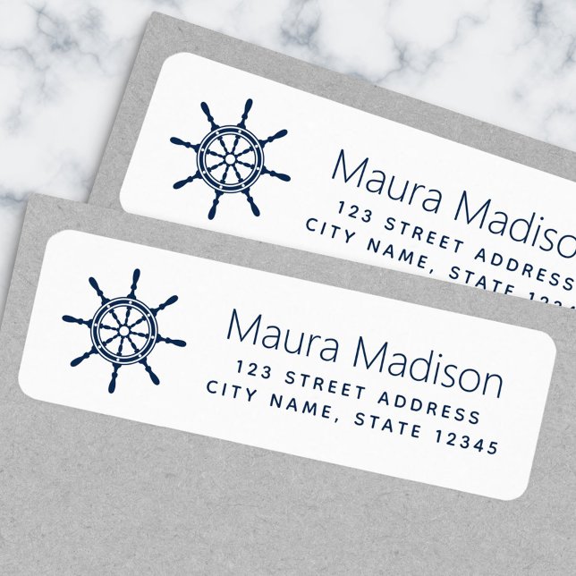 Fraktens mörk blått returadressetikett för hjul returadress etikett (Skapare uppladdad)