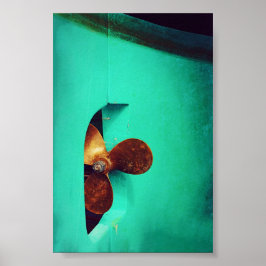 Fraktens Propeller Boats Nautical Teal Poster