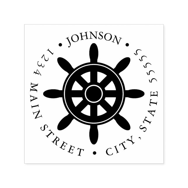 Fraktens returetikett för Wheel Silhouette Självfärgande Stämpel (Design)