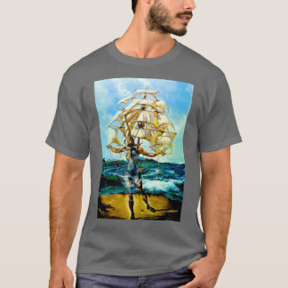 FRAKTENS Vintage Abstrakt Fantasy-målarfärg Skriv T Shirt