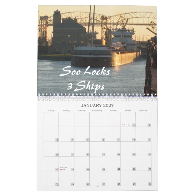 Frakter av som är underbara, sjöar kalender (Jan 2027)