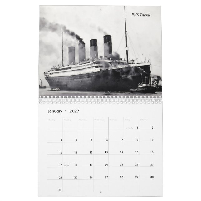 Frakter av vitstjärnan fodrar kalender (Jan 2027)