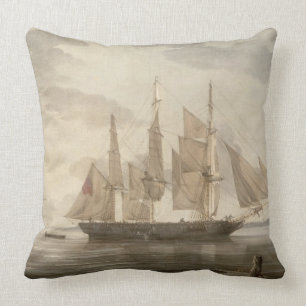 Frakter i hamnen, 1805 (olja på kanfas) kudde