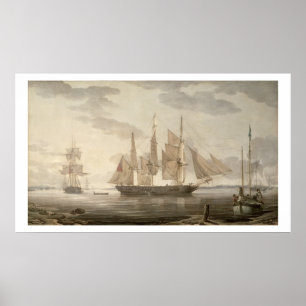 Frakter i hamnen, 1805 (olja på kanfas) poster