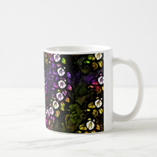 frakttal lila blommigt Psychedelic Rainbow Spiral Kaffemugg