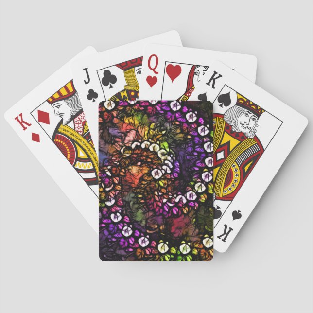 frakttal lila Psychedelic Rainbow Spiral Trippy Spel Kort (Baksidan)