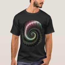 Frakttal t-shirt av metall spiral