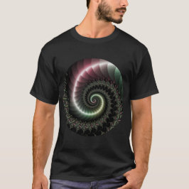 Frakttal t-shirt av metall spiral
