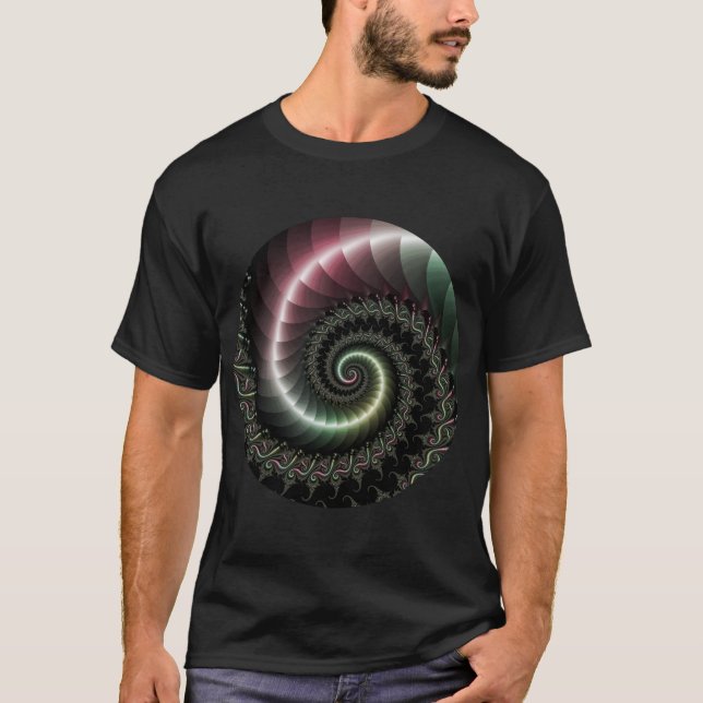 Frakttal t-shirt av metall spiral (Framsida)