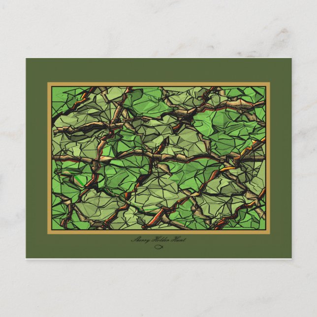 FRAKTUERAD GRÖNT II VYKORT (Framsida)