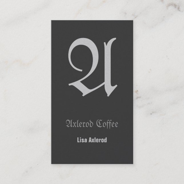 Fraktur Grays Initialkort Visitkort (Framsida)