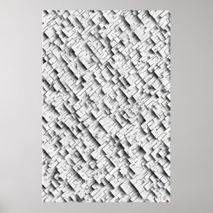 Frakturerad geometri: en skulpturell Abstrakt Poster