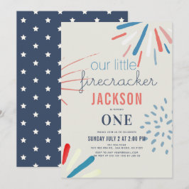 Frälsare 4:e juli Fireworks 1:a födelsedag Inbjudningar