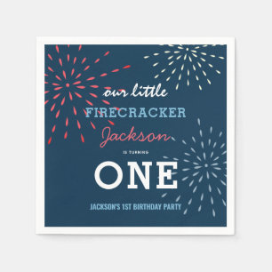 Frälsare 4:e juli Fireworks Birthday Pappersservett