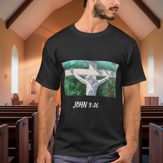 Frälsare Kristus  Johannes 3:16., Jul- Påsk T Shirt (Skapare uppladdad)