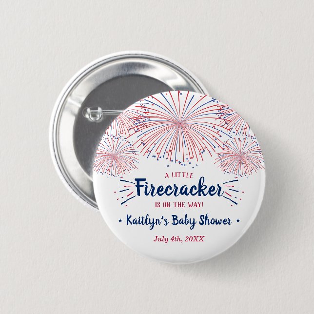 Frälsare på vägen! 4:e juli-babystölder knapp (Framsida & baksida)