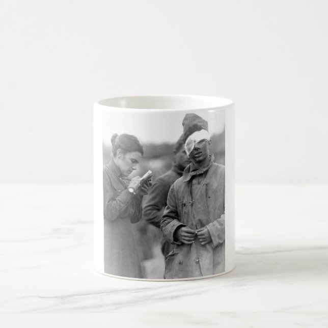 Frälsningsarménarbetarhandstil som en le till _War Kaffemugg (Center)