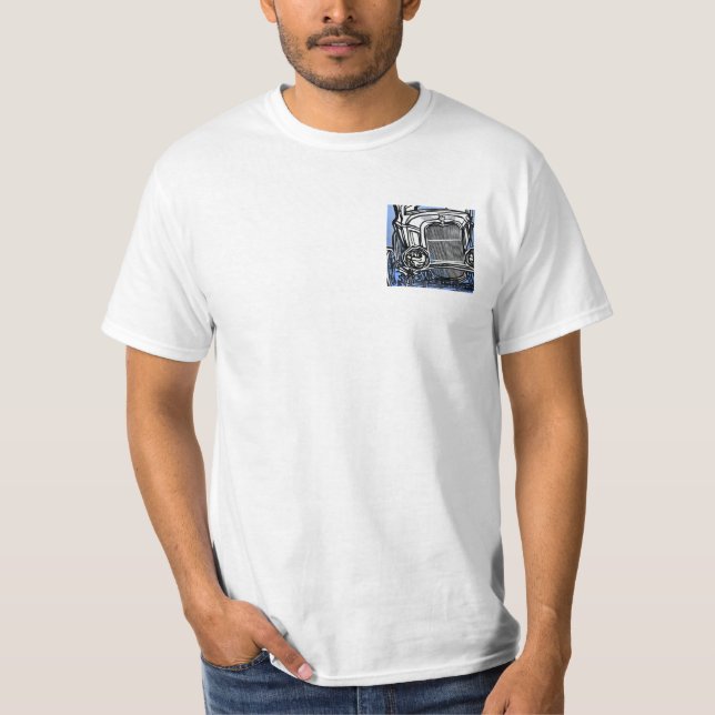 fram 32ford, bak flathead vit t-shirt (Framsida)
