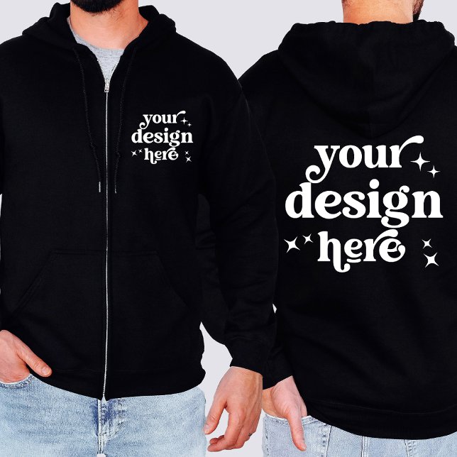 Fram- och bakdesign Anpassad logotyp dragkedja jac T Shirt (Skapare uppladdad)