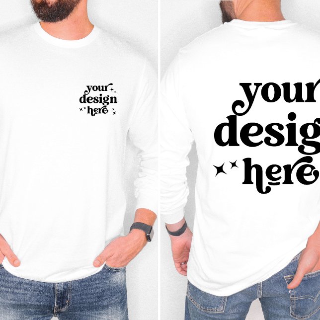 Fram- och bakdesign Anpassad logotyp Långärmad T Shirt (Skapare uppladdad)