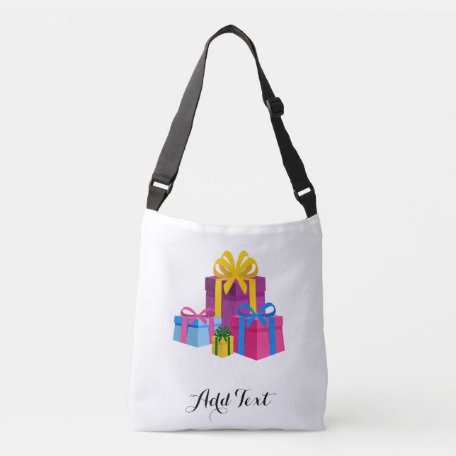 Fram- och baksidetext med Santa Gifts-logotyp Jul Axelväska (Framsida)