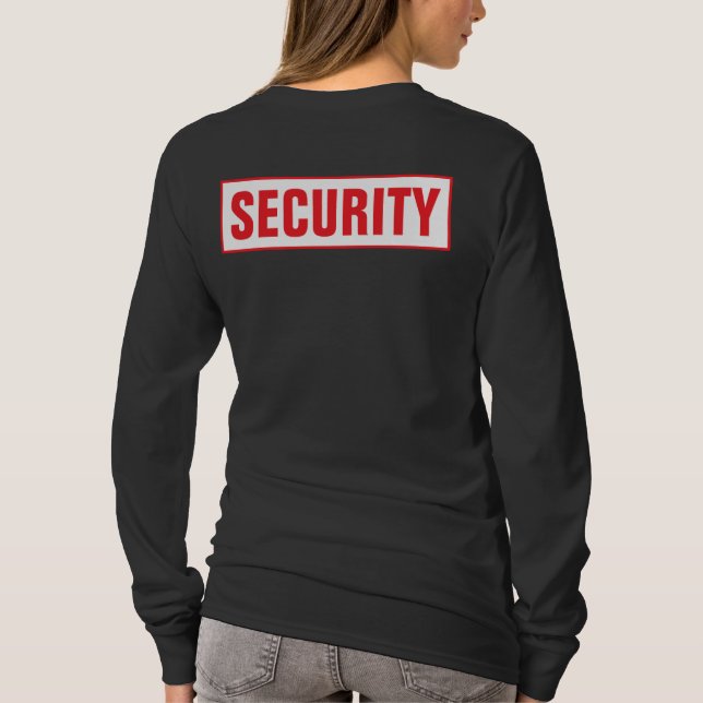 Fram- och baktryck Kvinnors långärmad säkerhet T Shirt (Baksida)