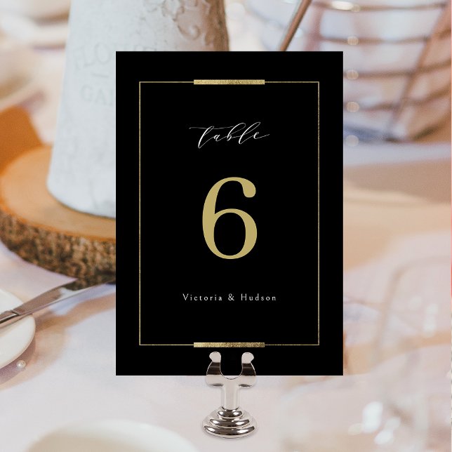 Framad elegance Black Simple Modern Bröllop Bordsnummer (Framed Elegance Black Simple Modern Wedding Table Number)