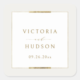 Framad elegance Simple Modern Classy Bröllop Fyrkantigt Klistermärke